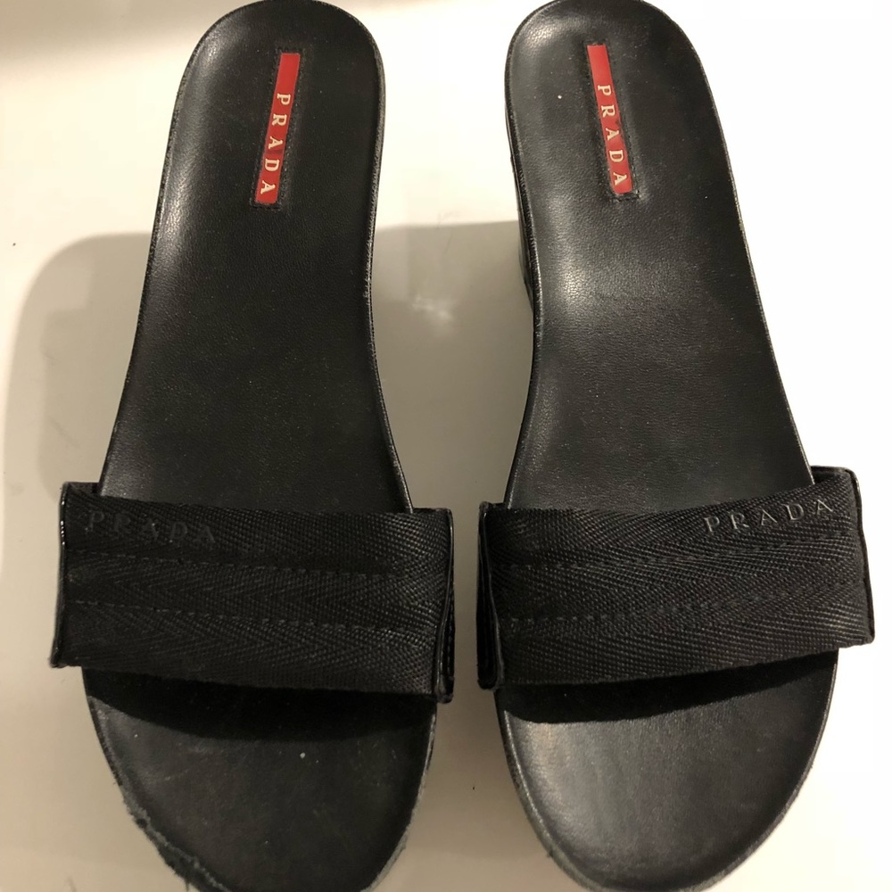 Prada platform slides